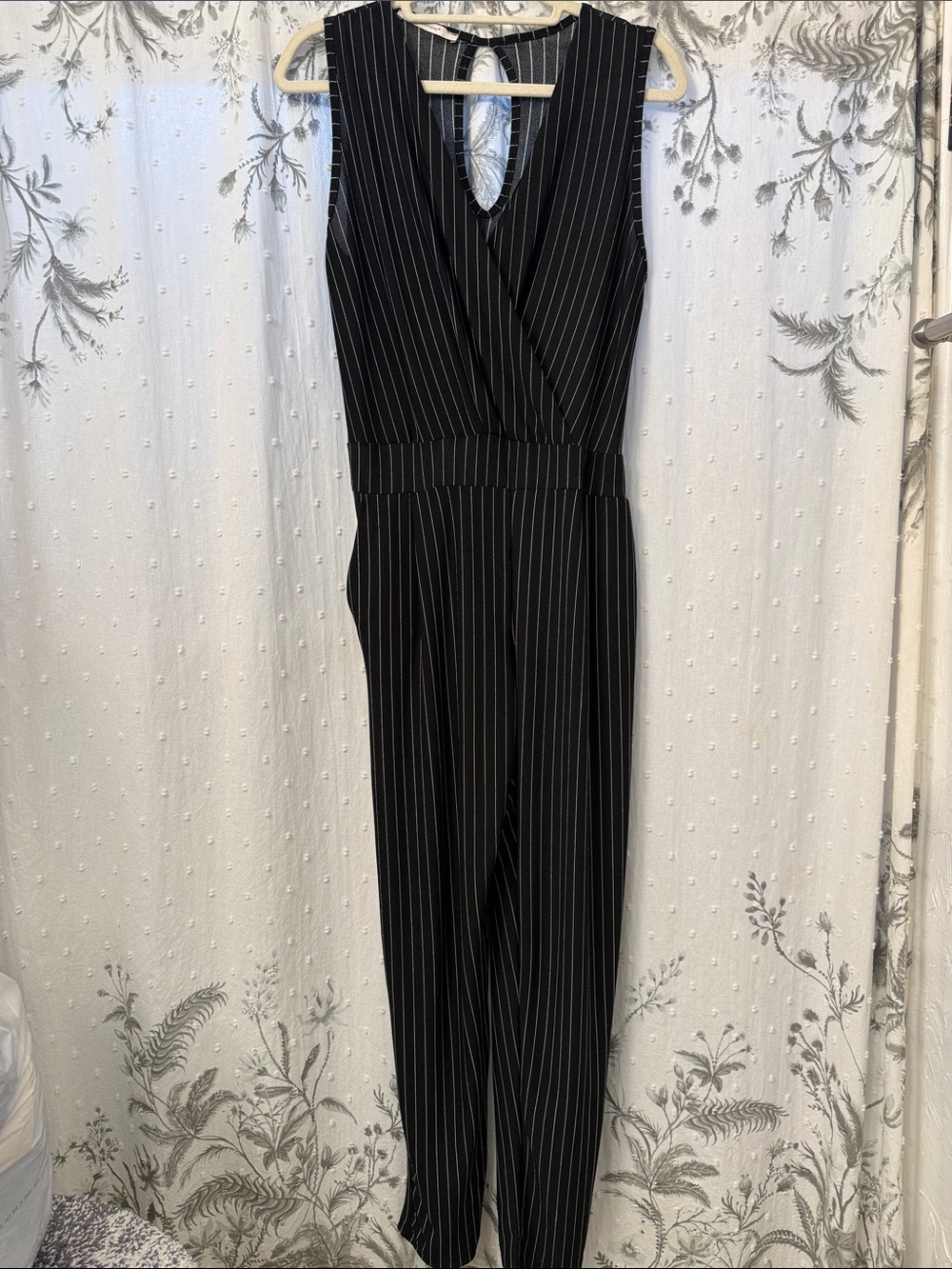 Atmosphere Black Pinstripe V-Neck Sleeveless Jumpsuit